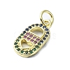 Brass Micro Pave Colorful Cubic Zirconia Pendant KK-H475-02G-2