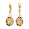 Brass Micro Pave Cubic Zirconia Pendants KK-E108-25G-1