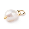 Grade B Natural Cultured Freshwater Pearl Charms X-PALLOY-JF01497-01-3