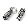 Tibetan Style 304 Stainless Steel Spring Gate Rings FIND-Z046-06AS-01-3