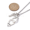 Handcuff with Word Freedom Alloy Pendant Necklace NJEW-JN04470-5