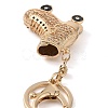 Golden Zinc Alloy with Rhinestone Ice Skates Keychain DIY-B075-01G-03-3