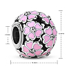 TINYSAND Rhodium Plated 925 Sterling Silver Cubic Zirconia Enamel European Large Hole Beads TS-C-089-2