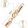 Rack Plating Brass Lobster Claw Clasps with Clip Ends KK-PH0035-33G-2