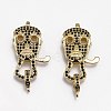 Brass Micro Pave Cubic Zirconia Lobster Claw Clasps ZIRC-L098-046G-1
