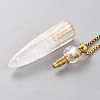 Natural Quartz Crystal Openable Perfume Bottle Pendant Necklaces NJEW-H216-05G-3