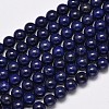 Dyed Natural Lapis Lazuli Round Beads Strands G-M169-6mm-05-1