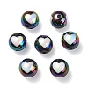 UV Plating Rainbow Iridescent Acrylic Beads OACR-F004-09A-2