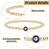 ANATTASOUL 5Pcs Brass Beaded Stretch Bracelets Set BJEW-AN0001-03-3