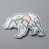 Polar Bear with Scenery Computerized Embroidery Cloth Iron on/Sew on Patches DIY-WH0409-15D-2