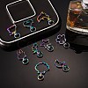 20Pcs 10 Styles Rainbow Color Vacuum Plated Alloy Keychain Clasps JX114A-4