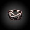 Infinity Trendy Rose Gold Plated Brass Cubic Zirconia Finger Rings RJEW-BB15335-8RG-2