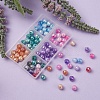 6 Colors Opaque Baking Painted Crackle Glass Beads Strands EGLA-YW0001-21-6