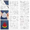 4 Sheets 11.6x8.2 Inch Stick and Stitch Embroidery Patterns DIY-WH0455-101-1