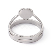 201 Stainless Steel Heart Adjustable Ring for Women RJEW-K238-04P-2