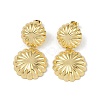 Double Flower Brass Stud Earrings EJEW-K257-06G-2