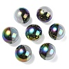 UV Plating Rainbow Iridescent Opaque Acrylic Beads X-OACR-C007-01G-1