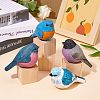 Wooden Pink Robin and Block Ornaments JX683A-5