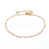 Faceted Round Natural Gemstone Beaded Anklets AJEW-AN00360-2