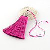 Polyester Tassel Pendant Decorations with Antique Silver CCB Plastic Findings AJEW-R054-12-1