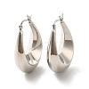 Brass Teardrop Hoop Earrings for Women EJEW-C054-04P-1