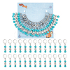 Letter A~Z Synthetic Turquoise & Alloy Pendant Stitch Markers HJEW-AB00456-1