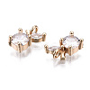 Brass Micro Pave Clear Cubic Zirconia Charms KK-S359-124-B01-RS-3