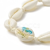 Narural Cowrie Shell Braided Bead Anklet for Women AJEW-AN00527-01-4