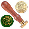 Golden Plated Brass Sealing Wax Stamp Head AJEW-WH0208-951-1