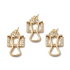 Rack Plating Brass Micro Pave Clear Cubic Zirconia Pendants KK-H434-36G-3