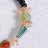 Glass Beads with Agate Beaded Necklaces X-NJEW-E040-04-4