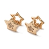 Brass Cubic Zirconia Star Hoop Earrings for Women EJEW-M238-01KCG-1