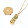 Double Pointed Mixed Stone Pendant Necklace for Girl Women NJEW-JN03684-6