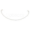 3mm Rond Natural Shell Pearl Beaded Necklace for Women NJEW-JN05077-1