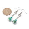 Synthetic GreenTurquoise Dangle Earrings EJEW-JE05621-01-3