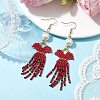 Handmade Seed Beads Dangle Earrings EJEW-MZ00138-4