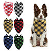 Globleland 6Pcs 6 Colors Tartan Pattern Polyester Dog Bandanas AJEW-GL0001-98-1