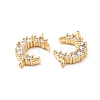 Brass Pave Clear Cubic Zirconia Connector Charms KK-M233-51G-3