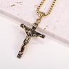 Cross Pendant Necklace with Jesus Crucifix Religious Necklace Sacrosanct Charm Neck Chain Jewelry Gift for Birthday Easter Thanksgiving Day JN1109C-6