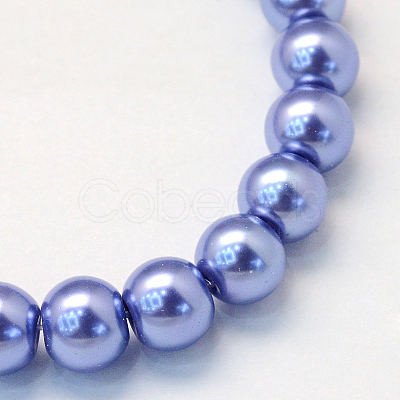 Baking Painted Pearlized Glass Pearl Round Bead Strands HY-Q330-8mm-09-1