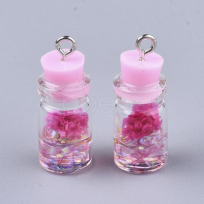 Glass Bottle Pendant Decorations X-GLAA-S181-05E-1