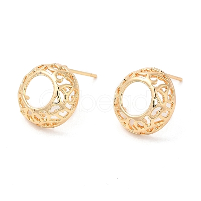 Brass Stud Earrings KK-K333-43G-1