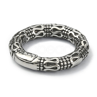 Tibetan Style 316 Surgical Stainless Steel Spring Gate Rings STAS-E191-06AS-01-1