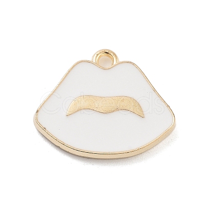 Light Gold Plated Alloy Enamel Pendants ENAM-M219-04KCG-1