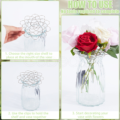 3Pcs 3 Style 201 Stainless Steel Flower Arrangement Insert Lids FIND-WH0260-29-1