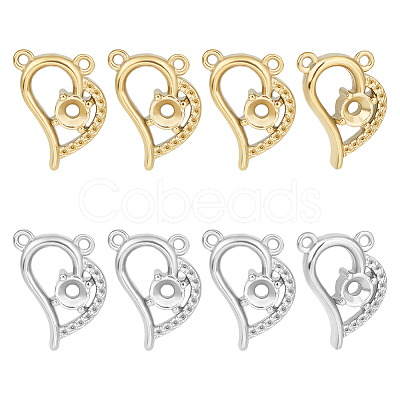 Unicraftale 8Pcs 2 Colors 304 Stainless Steel Pendant Rhinestone Settings STAS-UN0045-44-1