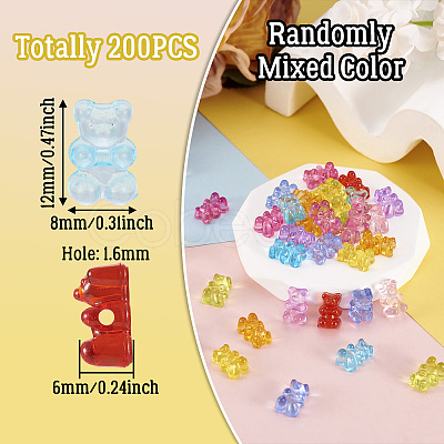 Pandahall 200Pcs Transparent Acrylic Beads MACR-TA0001-36-1