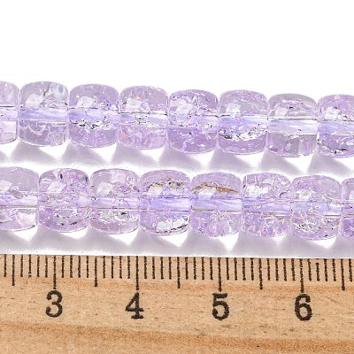 Transparent Spray Painting Crackle Glass Beads Strands GLAA-NH0001-05D-1