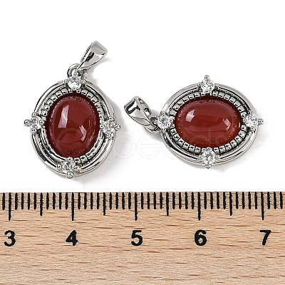 Natural Carnelian(Dyed & Heated) Oval Pendants KK-P283-42A-P-1