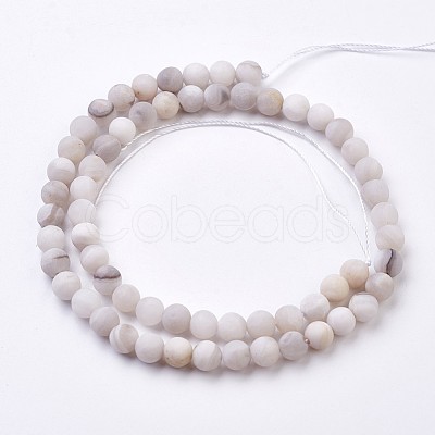 Natural White Agate Bead Strands X-G-J376-02-6mm-1